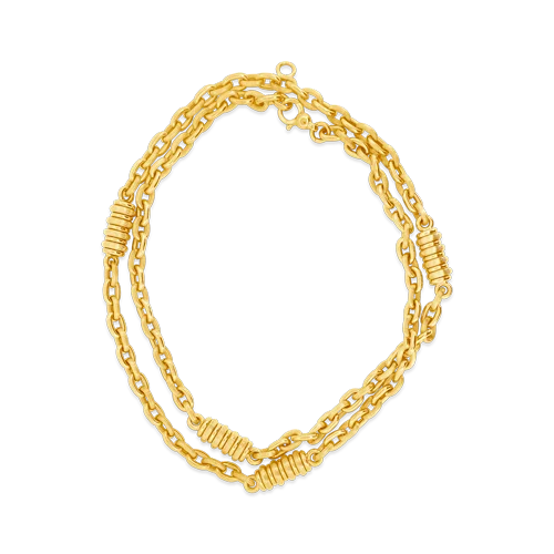 stylish necklaces for women -stylish necklaces for women -Gold Link Chain with Barrel Accents