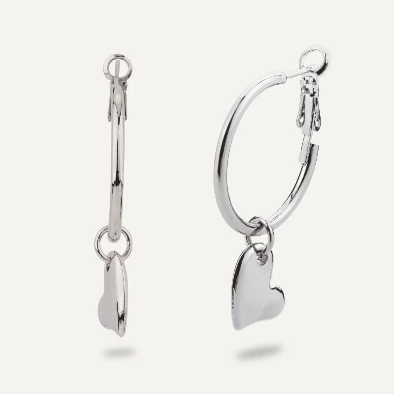 bohemian earrings for women -fashion-forward necklaces for women -Eternal Heart Lever Earrings In Silver-Tone