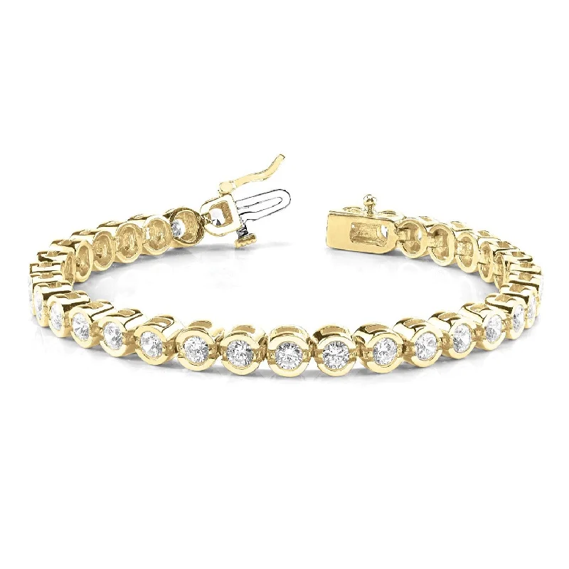 women’s bangles with gemstones -heart-shaped necklaces for women -5.00 ctw Round Diamond Open Bezel Channel Set Tennis Bracelet