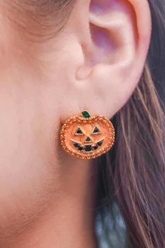 women’s birthstone earrings -designer necklaces for women -Pumpkin To Talk About Earrings