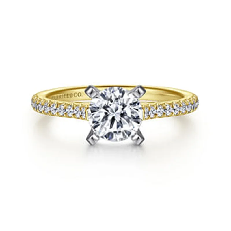 diamond engagement rings for women -gold necklaces for women -Gabriel Diamond Setting