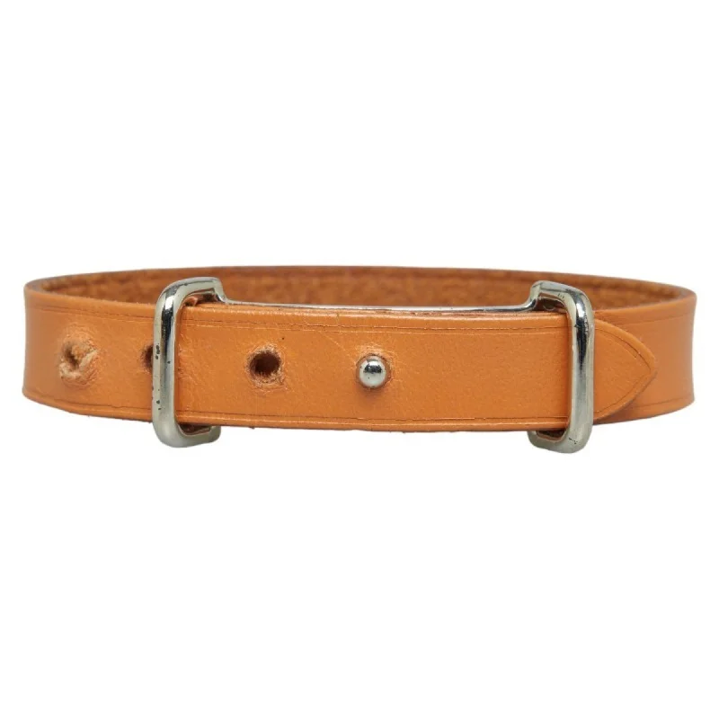 unique bangles for women -trendy choker necklaces for women -Hermes   Leather Metal Charm Bracelet (Pre-Owned)