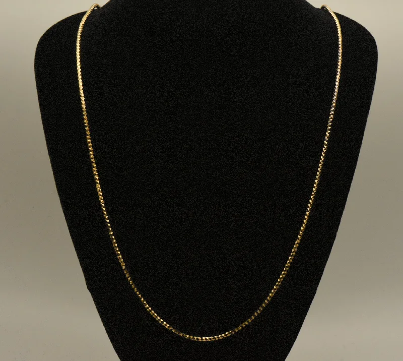 simple necklaces for women -simple necklaces for women -Veronese - Vintage Italian Gold Tone Sterling Silver Chain Necklace - 36"