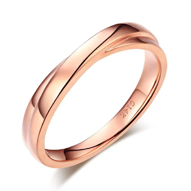 pear cut engagement rings for women -heart-shaped necklaces for women -14K Rose Gold Wedding Band Ring