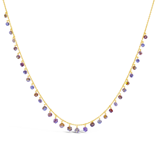 elegant silver necklaces for women -large statement necklaces for women -Multi-colored Diamond Necklace