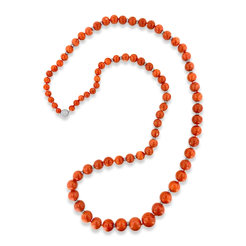 pearl necklaces for women -pearl necklaces for women -Coral & Diamond Necklace