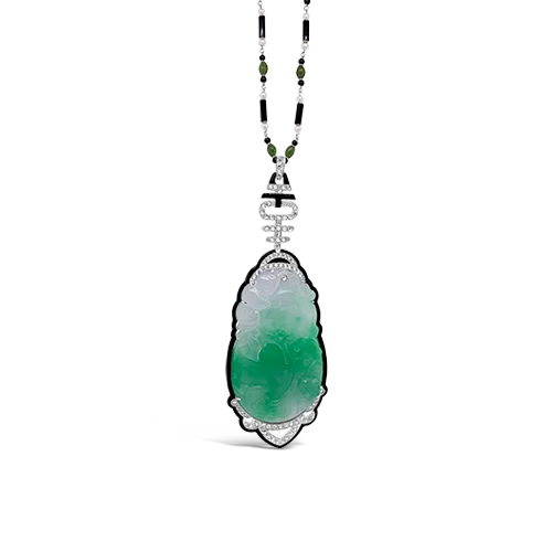 long necklaces for women -long necklaces for women -Jade, Diamond & Onyx Necklace