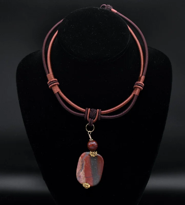 luxury pendant necklaces for women -trendy choker necklaces for women -Red Jasper Pendant Necklace