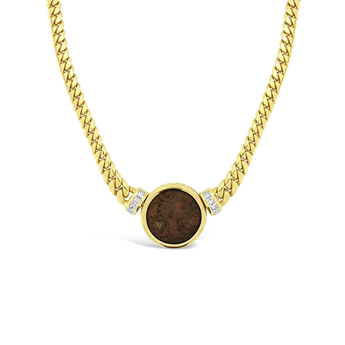 gold chain necklaces for women -gold chain necklaces for women -Gold & Diamond Coin Necklace