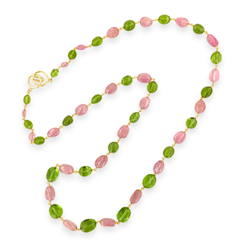 pearl necklaces for women -pearl necklaces for women -Pink Sapphire & Peridot Necklace