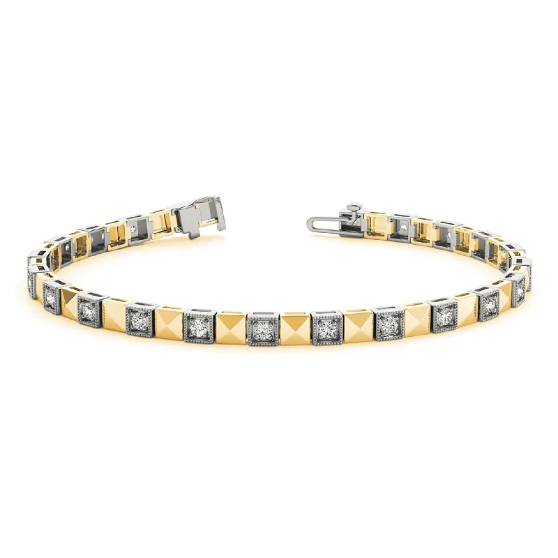 fashionable charm bracelets -adjustable necklaces for women -0.50 ct. Diamond Vintage Inspired Tennis Bracelet Milgrain Prong Set