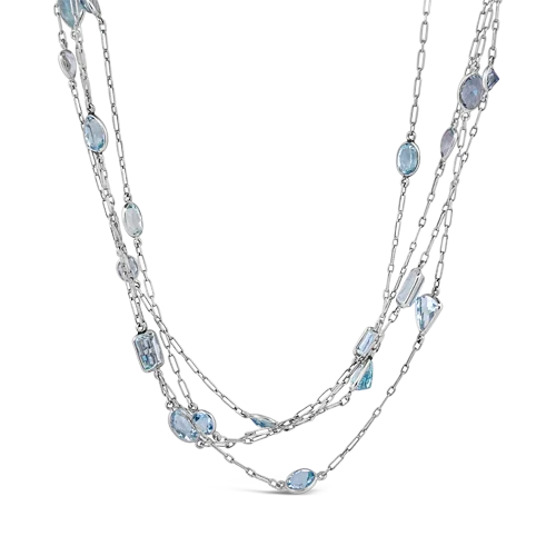 fashion-forward necklaces for women -fashion-forward necklaces for women -Aquamarine & Platinum Estate Necklace