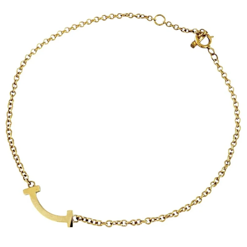 women’s bracelet sets -custom necklaces for women -Tiffany Tiffany T   (18K) Charm Bracelet (Pre-Owned)