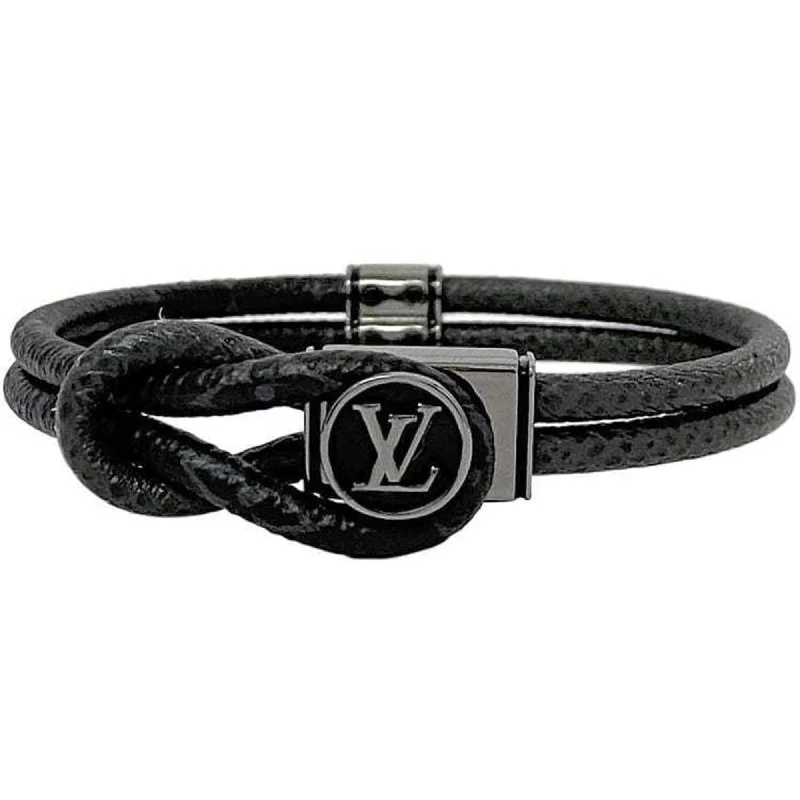 women’s braided bracelets -symbolic necklaces for women -Louis Vuitton   Leather Monogram Charm Bracelet (Pre-Owned)