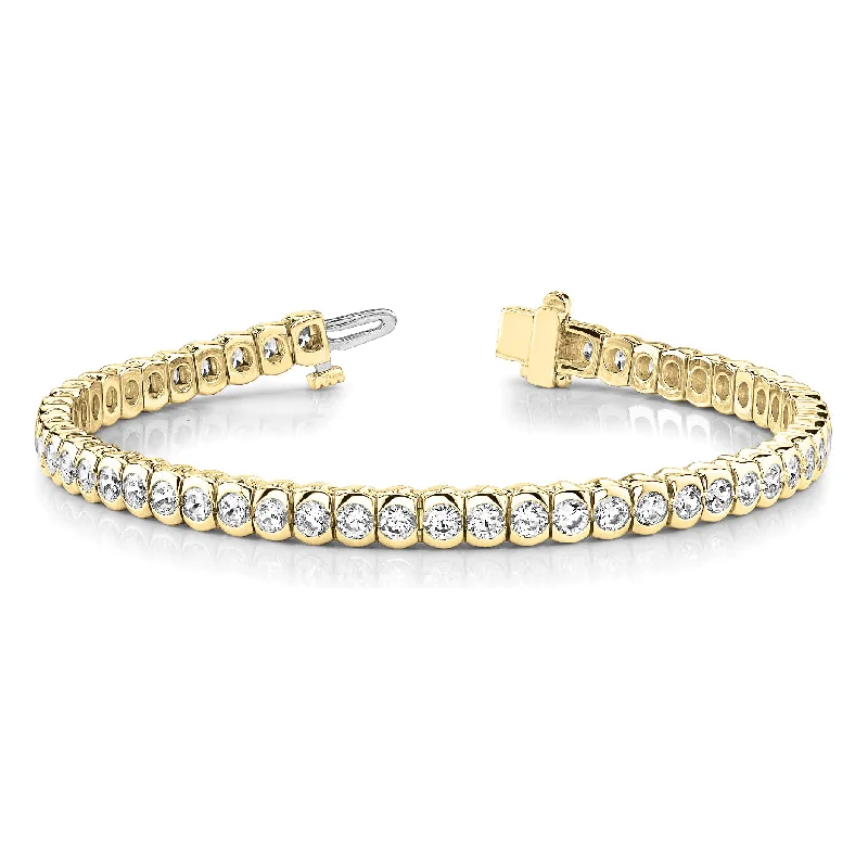 bracelet sets for women -vintage necklaces for women -5 ct. Diamond Half Bezel Tennis Bracelet