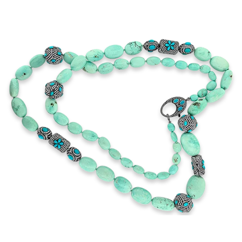 stunning statement necklaces for women -women’s designer choker necklaces -Persian Turquoise & Diamond Necklace