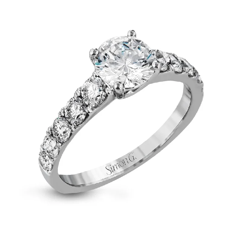 women’s simple wedding rings -sparkling crystal necklaces for women -Simon G. Diamond Setting