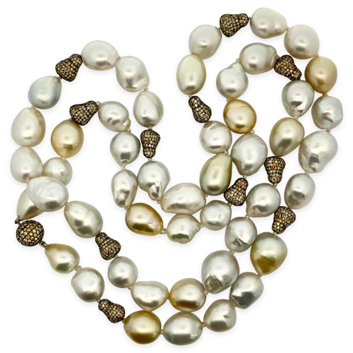 charm necklaces for women -charm necklaces for women -Baroque South Sea Pearl & Diamond Necklace