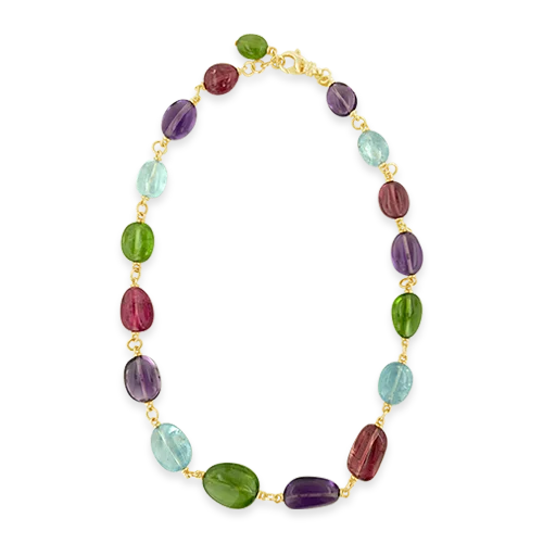 simple necklaces for women -simple necklaces for women -Multi-gemstone Bead Necklace