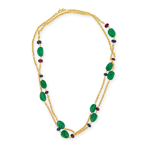 elegant necklaces for women -elegant necklaces for women -Emerald, Ruby & Sapphire Necklace