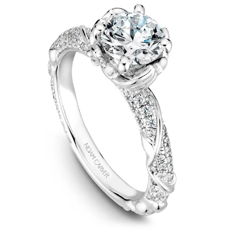 women’s diamond solitaire engagement rings -luxury necklaces for women -Noam Carver Floral Diamond Setting