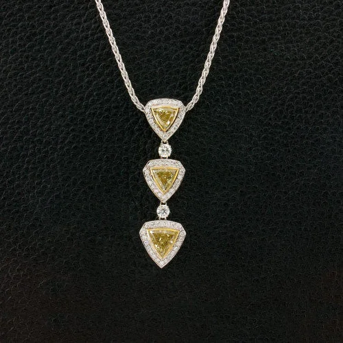 silver pendant necklaces for women -silver pendant necklaces for women -Trilliant Yellow Diamond Necklace