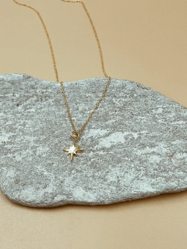 matching necklaces for women -matching necklaces for women -Mini Star Sterling Silver Necklace in Gold Tone