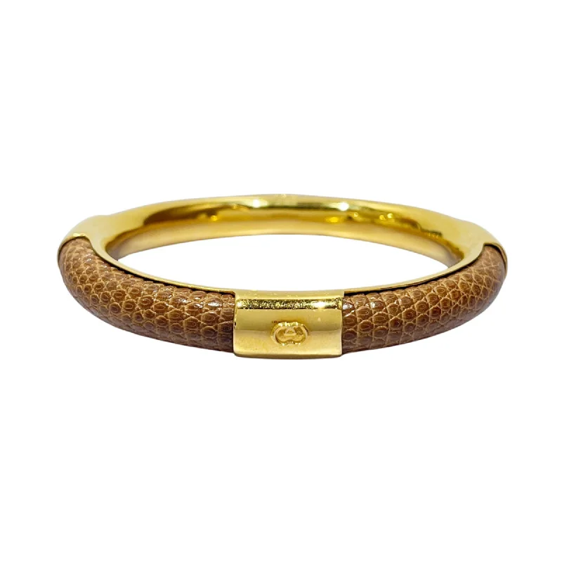 handmade charm bangles -hand-crafted gold necklaces for women -Gucci  Leather Bangle (Pre-Owned)