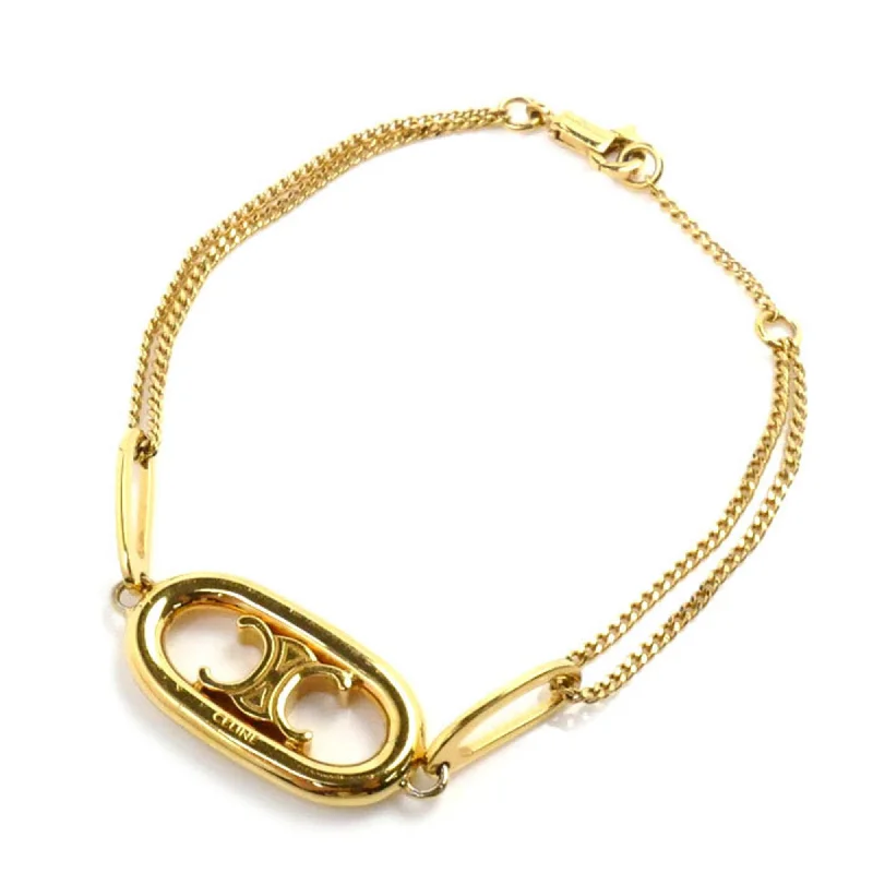 statement bangles for women -bohemian necklaces for women -Celine Brass Charm Bracelet (Pre-Owned)