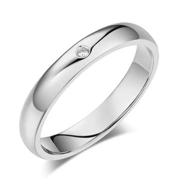 wedding bands and engagement rings for women -chunky necklaces for women -14K White Gold Bridal Ring Band 0.01ct Natural Diamonds