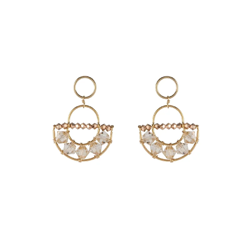 classic diamond earrings -chunky necklaces for women -Olakira Half Moon Earrings - HONEY/ROSE GOLD