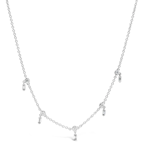 heart-shaped necklaces for women -heart-shaped necklaces for women -Diamond Stations Necklace