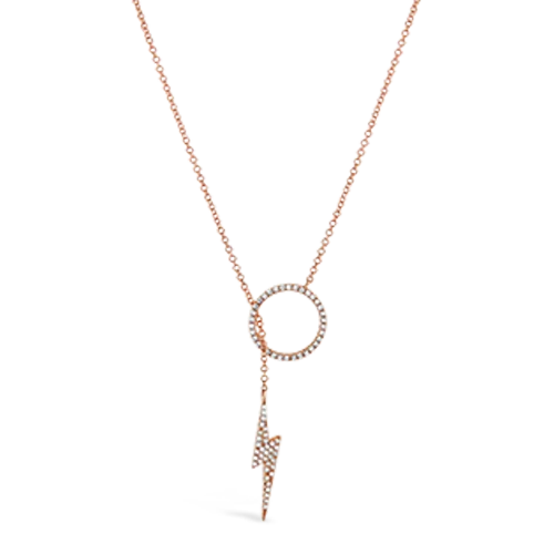 elegant silver necklaces for women -large statement necklaces for women -Diamond Lightning Bolt Necklace