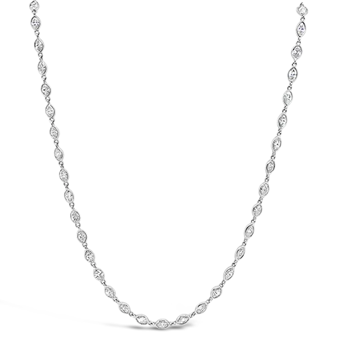 silver necklaces for women -silver necklaces for women -Marquise Diamonds by the Yard Necklace