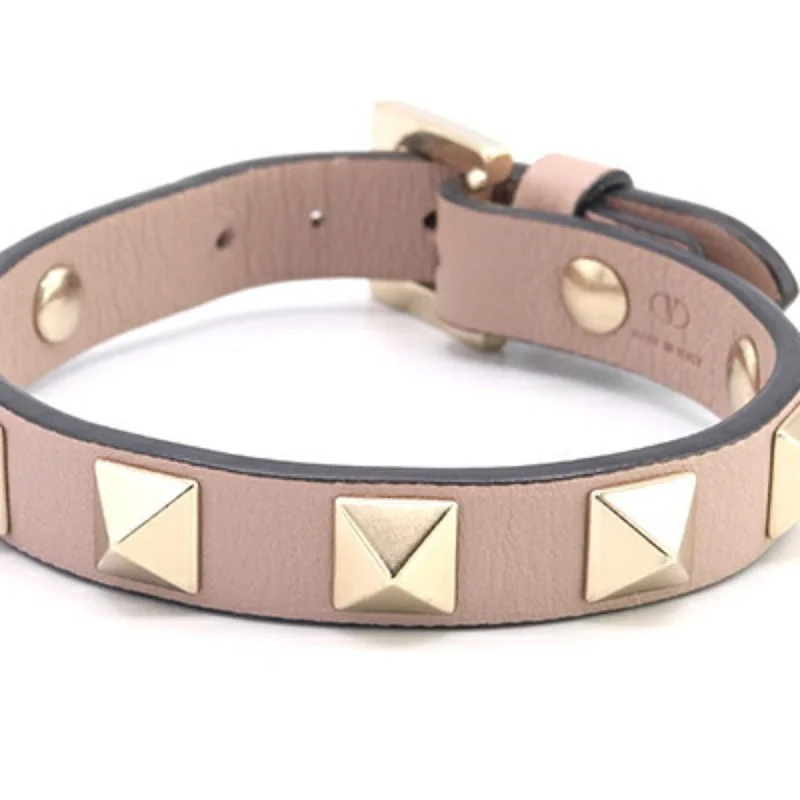 classic bangles for women -dainty necklaces for women -Valentino Leather Charm Bracelet (Pre-Owned)