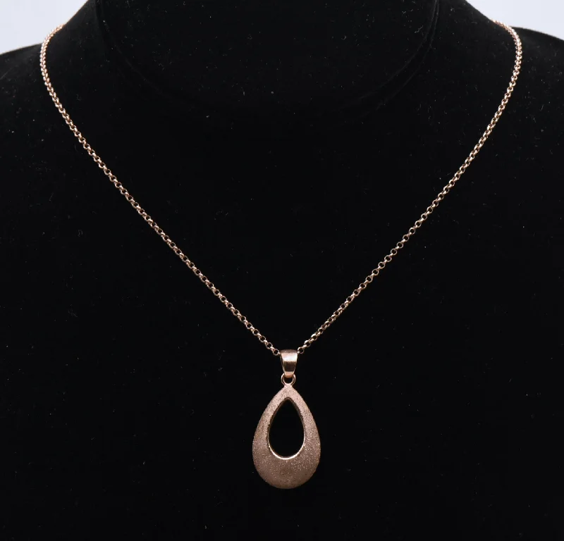 birthday gift necklaces for women -double chain necklaces for women -Vintage Sterling Silver Copper Tone Pendant Necklace