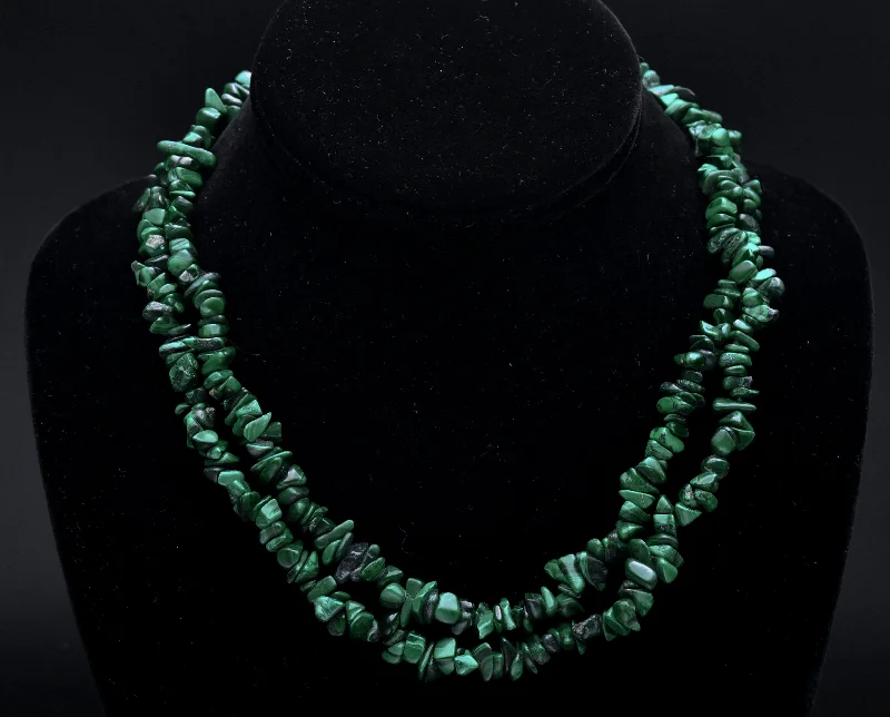 creative design necklaces for women -luxury pendant necklaces for women -Malachite Chip Bead Necklace - 36"