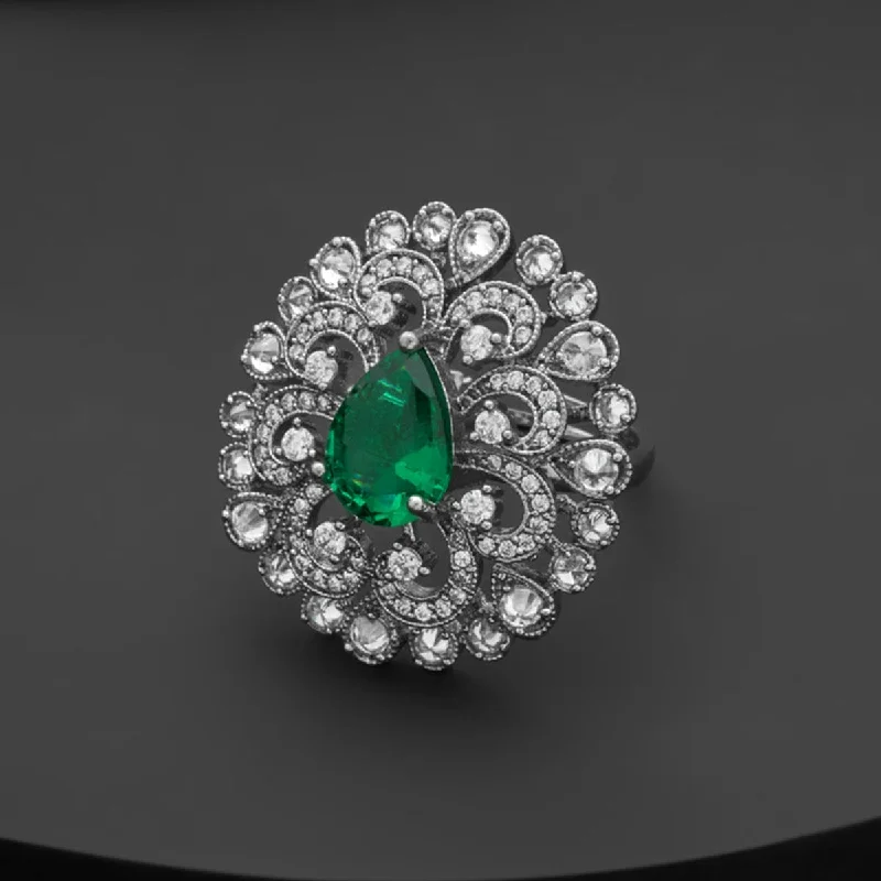 gemstone statement rings -contemporary necklaces for women -Zircon Finger Ring 160390