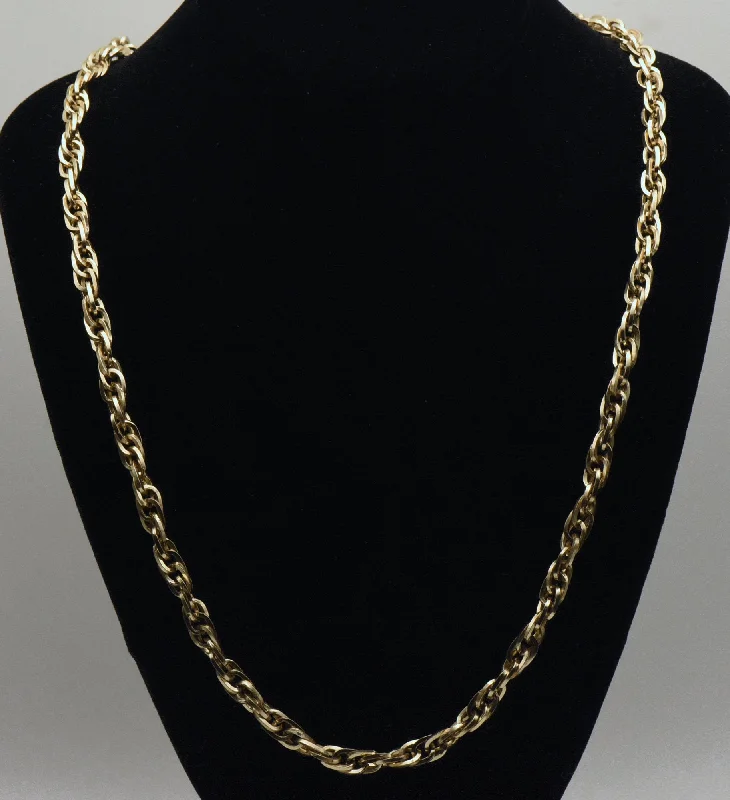 sparkling necklaces for women -vintage style necklaces for women -Sarah Coventry - Vintage Gold Tone Metal Chain - 37"