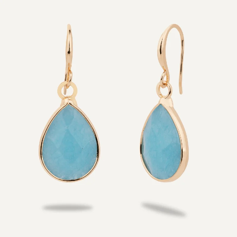 luxury diamond earrings -classic necklaces for women -Cerulean Hook Earrings In Gold-Tone