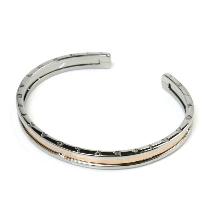 women’s adjustable cuff bracelets -geometric necklaces for women -Bvlgari B.Zero1 pink  (18K) Stainless Steel Bangle (Pre-Owned)