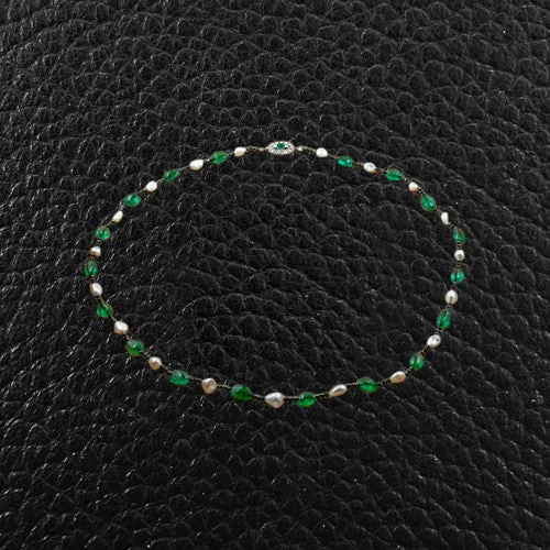 charm necklaces for women -charm necklaces for women -Emerald & Pearl Necklace