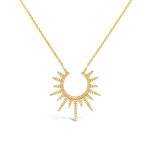 gold necklaces for women -gold necklaces for women -Diamond Sunburst Necklace