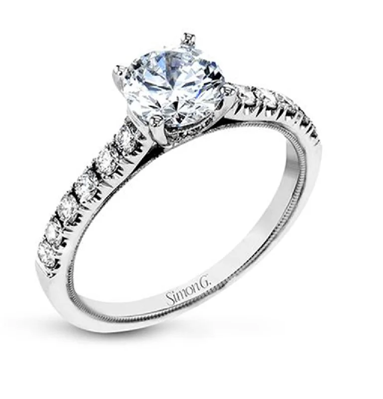 emerald cut engagement rings for women -simple necklaces for women -Simon G. Diamond Setting