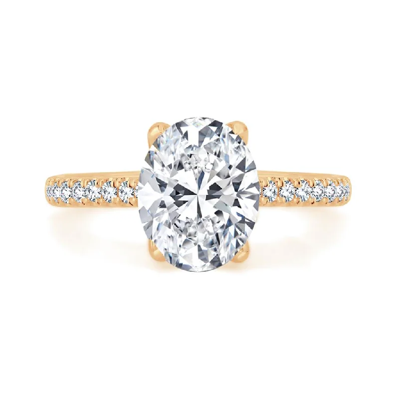 anniversary engagement rings -wedding gift necklaces for women -Rolland's Collection Diamond Setting