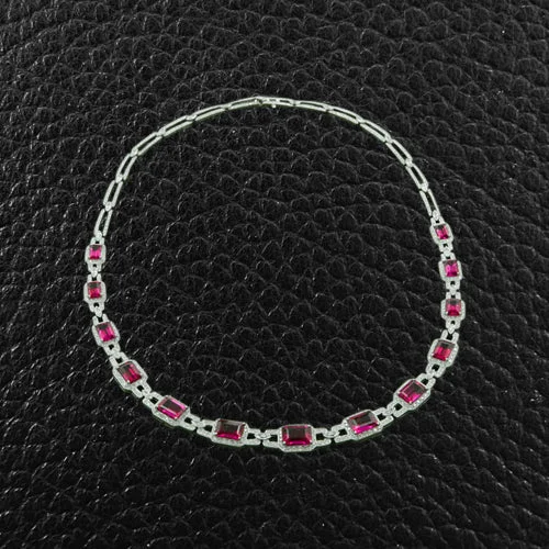 charm necklaces for women -charm necklaces for women -Rubellite & Diamond Necklace