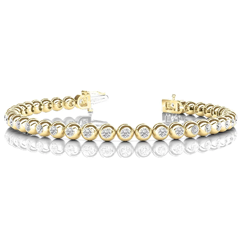 luxury diamond bangles -modern necklaces for women -3.00 ctw Round Diamond Bezel Set Tennis Bracelet