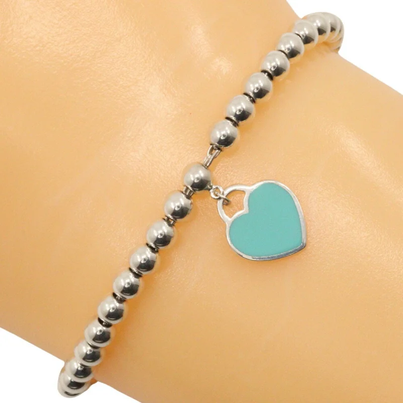 chic bangles for women -crystal necklaces for women -Tiffany Return To Tiffany  Enamel Charm Bracelet (Pre-Owned)