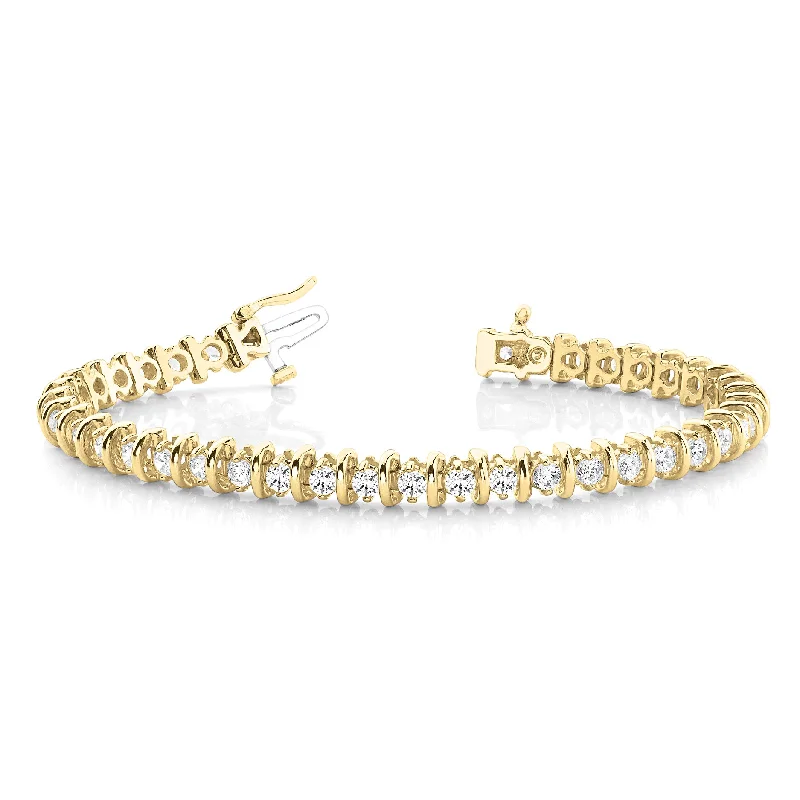 bridal bangles for women -custom name necklaces for women -4.00 ctw Round Diamond Bar Tennis Bracelet Two Prong