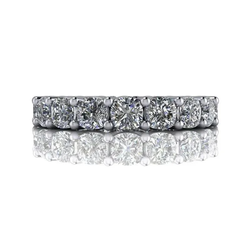 women’s engagement ring sets -fashion-forward necklaces for women -Cushion Cut Moissanite Eternity Band 2.60 ctw